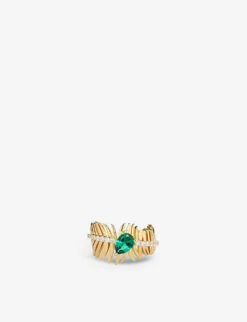 Palma Yellow-gold Vermeil-plated Sterling-silver And Cubic Zirconia Ring