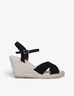 KG Kurt Geiger Purdy 2 Cross-strap Wedge-heel Suede Espadrille Sandals