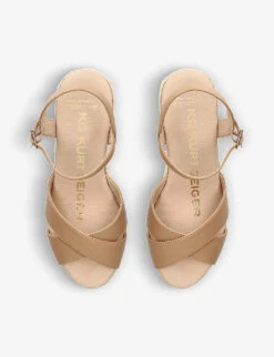 KG Kurt Geiger Purdy 2 Cross-strap Wedge-heel Leather Espadrille Sandals 5 KG Kurt Geiger Purdy 2 Cross-strap Wedge-heel Leather Espadrille Sandals -Kurtgeiger Store R04149989 CAMEL ALT01