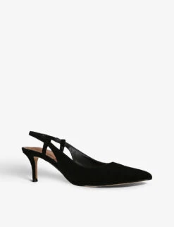 Kurt Geiger London Belgravia Sling-back Suede Heeled Courts -Kurtgeiger Store R04153034 BLACK ALT02