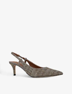 Kurt Geiger London Belgravia Sling-back Woven Heeled Courts -Kurtgeiger Store R04153035 BEIGE ALT02
