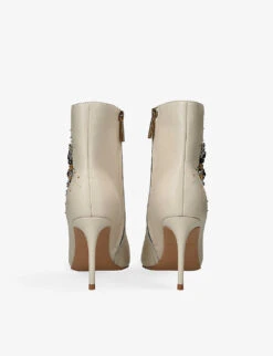 Kurt Geiger London Belgravia Eye Crystal-embellished Leather Heeled Ankle Boots -Kurtgeiger Store R04153036 BONE ALT03