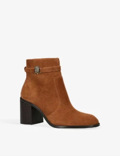 Kurt Geiger London Shoreditch Eagle-head Suede-leather Ankle Boots -Kurtgeiger Store R04153038 TAN ALT02
