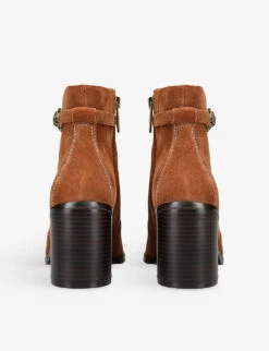 Kurt Geiger London Shoreditch Eagle-head Suede-leather Ankle Boots -Kurtgeiger Store R04153038 TAN ALT03