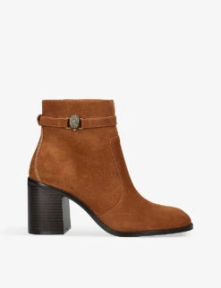 Kurt Geiger London Shoreditch Eagle-head Suede-leather Ankle Boots