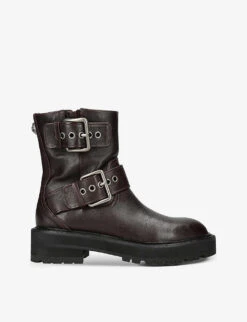 Kurt Geiger London Hackney Buckle-embellished Leather Ankle Boots