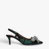 Kurt Geiger London Belgravia Sling-back Bow-embellished Velvet Heeled Courts