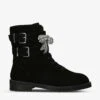 Kurt Geiger London Sutton Bow Crystal-embellished Suede Ankle Boots