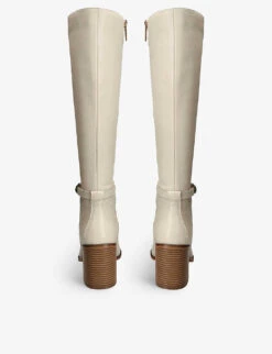 Kurt Geiger London Shoreditch Eagle Embellished Leather Knee-high Boots -Kurtgeiger Store R04153051 WHITE ALT02