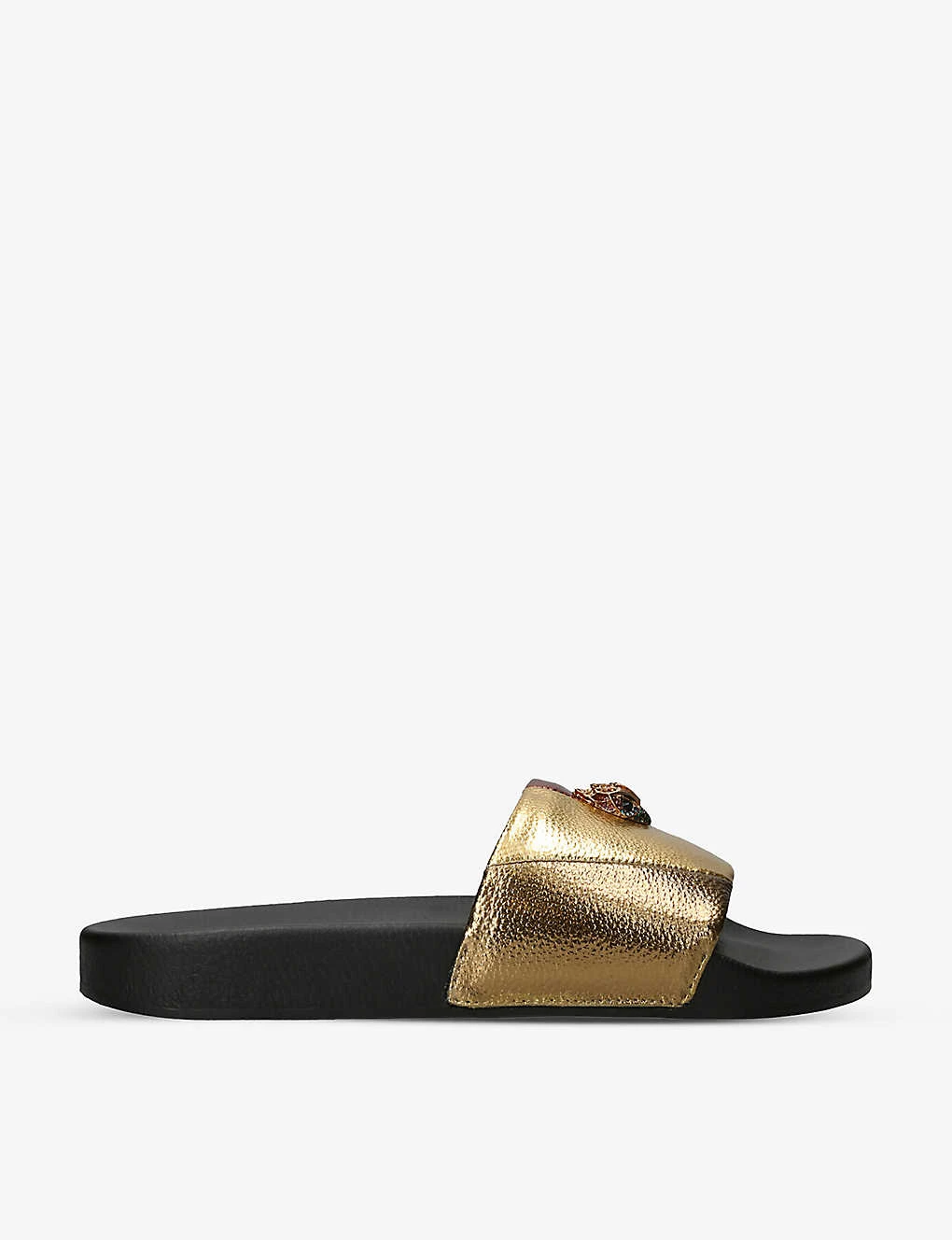 Kurt Geiger London Meena Eagle Metallic Faux-leather Sliders 1 Kurt Geiger London Meena Eagle Metallic Faux-leather Sliders