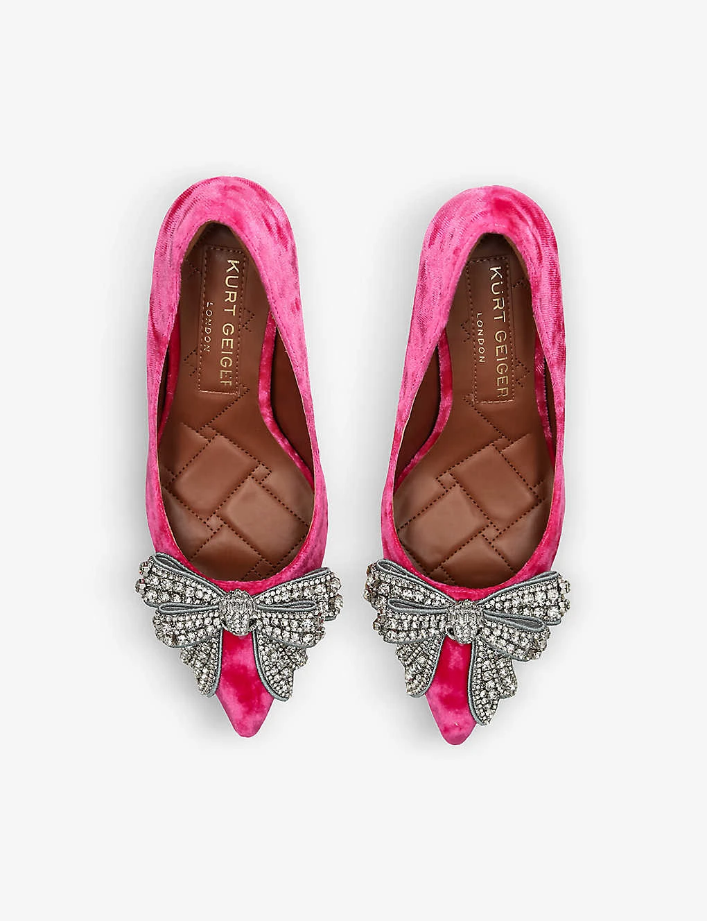 Kurt Geiger London Belgravia Bow Crystal-embellished Velvet Heeled Courts 2 Kurt Geiger London Belgravia Bow Crystal-embellished Velvet Heeled Courts - Image 2