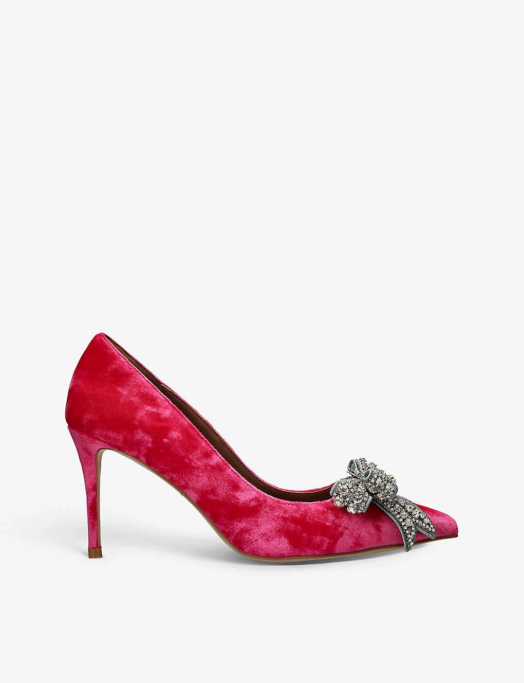 Kurt Geiger London Belgravia Bow Crystal-embellished Velvet Heeled Courts 1 Kurt Geiger London Belgravia Bow Crystal-embellished Velvet Heeled Courts