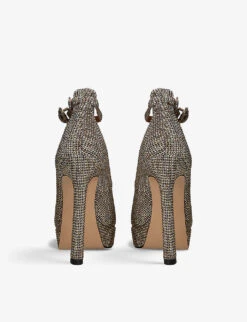 Kurt Geiger London Shoreditch Glitter-embellished Woven Platform Courts -Kurtgeiger Store R04153112 BEIGE ALT03