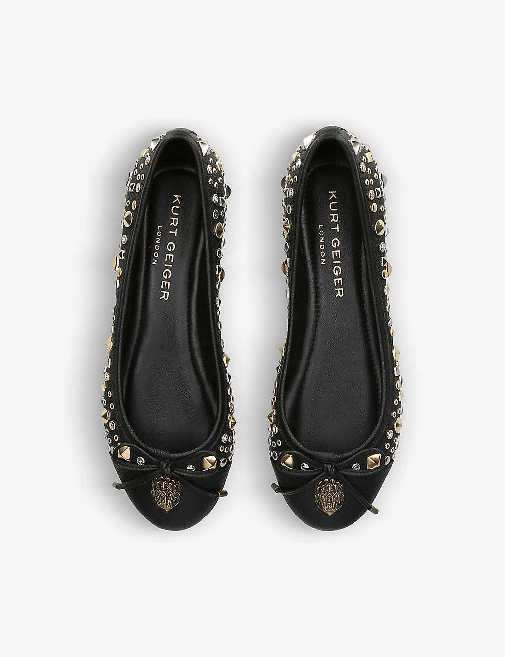 Kurt Geiger London Eagle Ballerina Crystal-embellished Leather Pumps 2 Kurt Geiger London Eagle Ballerina Crystal-embellished Leather Pumps - Image 2