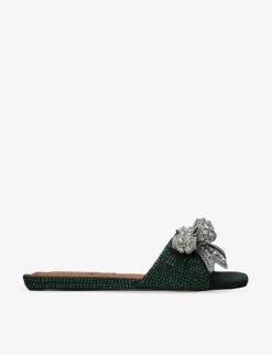 Kurt Geiger London Kensington Bow-embellished Velvet Sandals