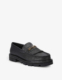 Kurt Geiger London Carnaby Eagle-head Embellished Leather Loafers 6 Kurt Geiger London Carnaby Eagle-head Embellished Leather Loafers -Kurtgeiger Store R04155644 BLACK ALT02
