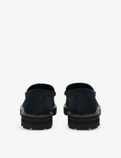 Kurt Geiger London Carnaby Eagle-head Embellished Suede Loafers -Kurtgeiger Store R04155715 NAVY ALT03