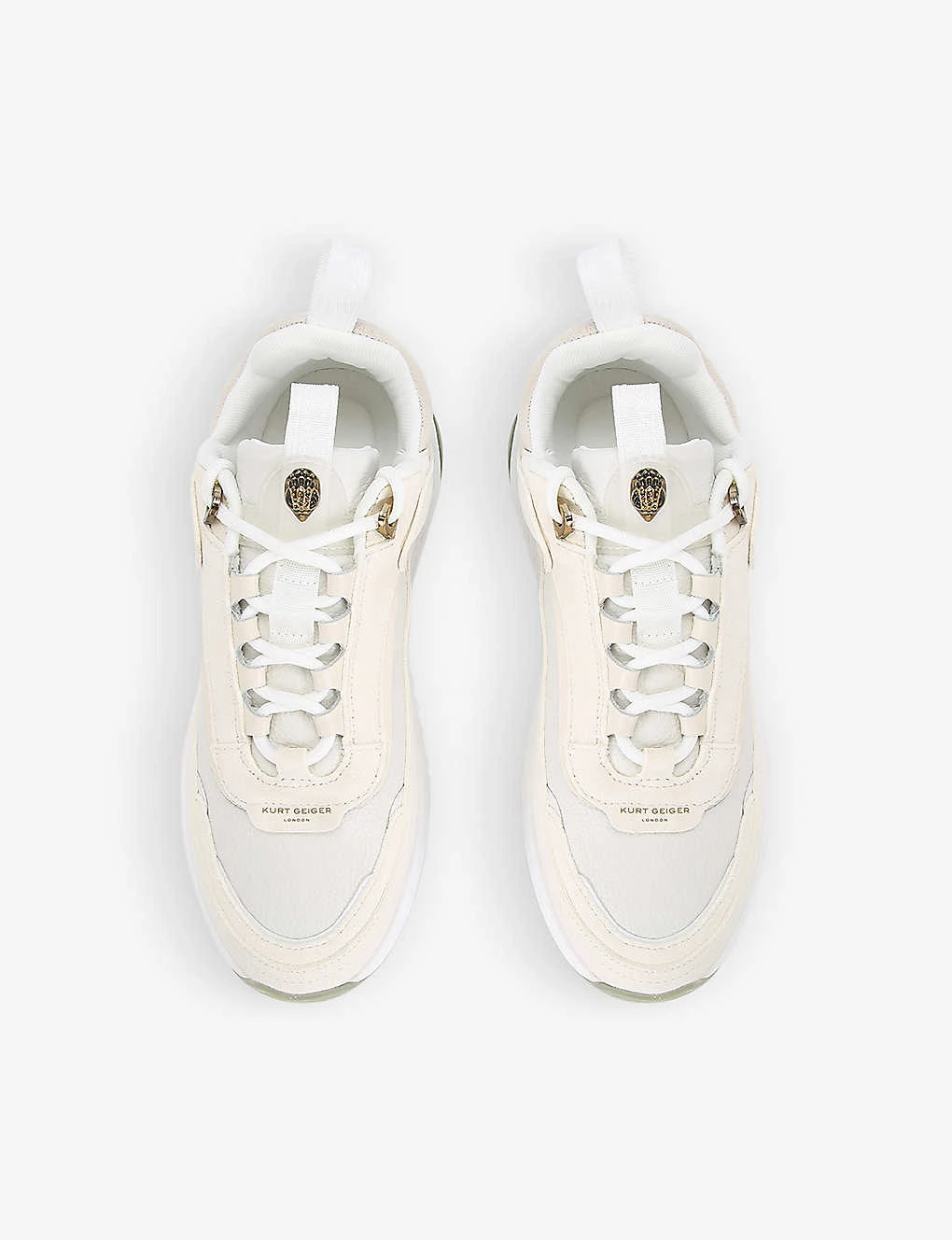 Kurt Geiger London Kensington Antique-brass Eagle-head Suede-leather Trainers 2 Kurt Geiger London Kensington Antique-brass Eagle-head Suede-leather Trainers - Image 2