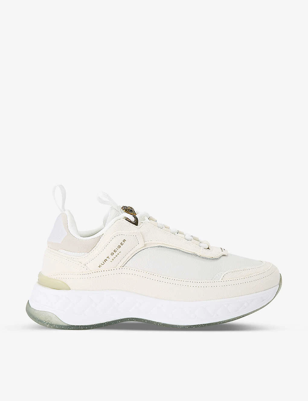 Kurt Geiger London Kensington Antique-brass Eagle-head Suede-leather Trainers 1 Kurt Geiger London Kensington Antique-brass Eagle-head Suede-leather Trainers