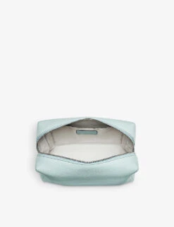 London Large Logo-print Grained-leather Cosmetic Case 7 London Large Logo-print Grained-leather Cosmetic Case -Kurtgeiger Store R04158239 POOLBLUE ALT03