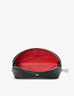 Madison Signature-hardware Textured-leather Cosmetic Case -Kurtgeiger Store R04158250 BLACK ALT03