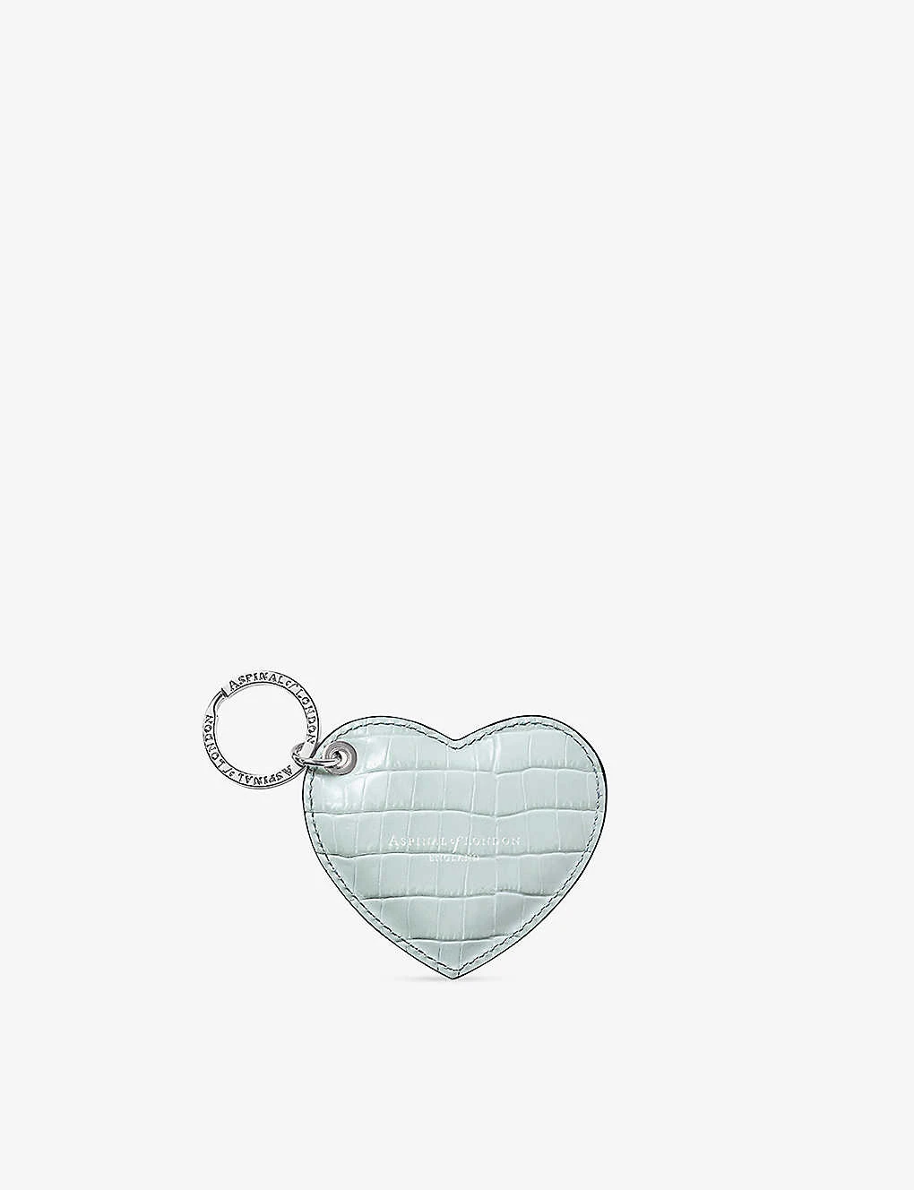 Heart Crocodile-embossed Grained-leather Keyring 2 Heart Crocodile-embossed Grained-leather Keyring - Image 2