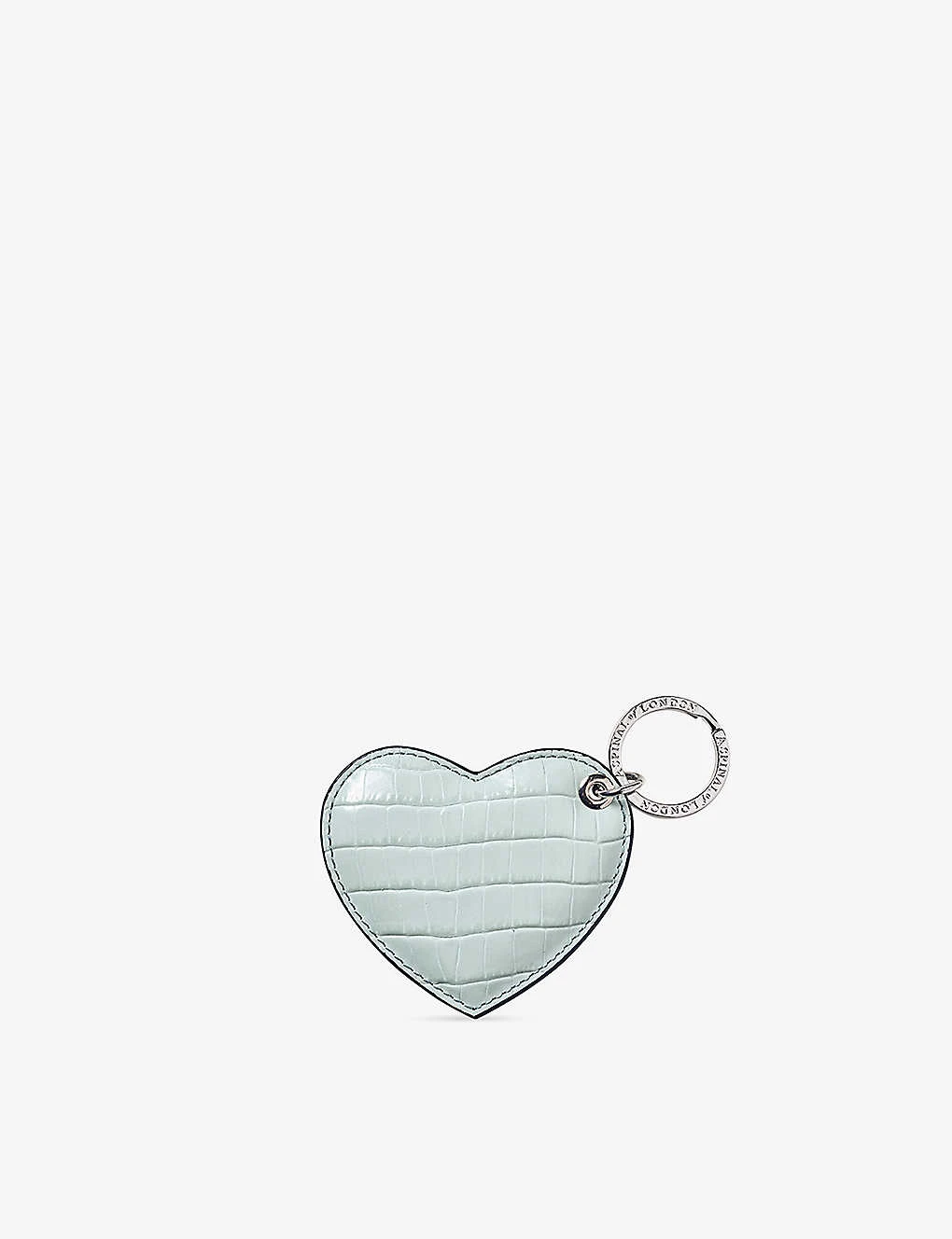 Heart Crocodile-embossed Grained-leather Keyring 1 Heart Crocodile-embossed Grained-leather Keyring