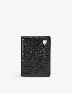 Logo-embellished Folded Grained-leather ID Cardholder