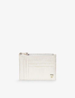 Logo-print Zipped Grained-leather Card Holder