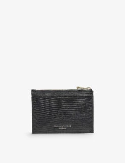 Logo-print Zipped Grained-leather Card Holder