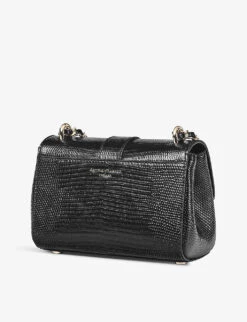 Lottie Lizard-embossed Leather Shoulder Bag -Kurtgeiger Store R04158314 BLACK ALT02