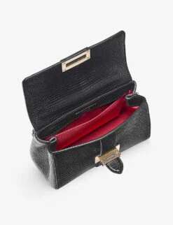 Lottie Lizard-embossed Leather Shoulder Bag -Kurtgeiger Store R04158314 BLACK ALT03