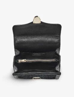 Mayfair Midi Chevron-woven Raffia And Leather Shoulder Bag -Kurtgeiger Store R04158315 BLACK ALT03