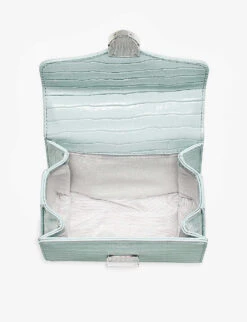 Mayfair Mini Croc-embossed Leather Shoulder Bag -Kurtgeiger Store R04158319 POOLBLUE ALT03