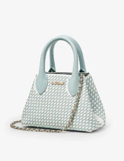 Paris Logo-badge Weave-detail Leather Bag -Kurtgeiger Store R04158334 BLUE ALT02