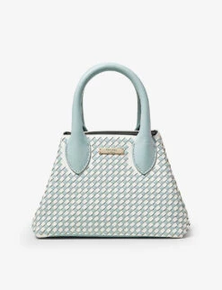 Paris Logo-badge Weave-detail Leather Bag -Kurtgeiger Store R04158334 BLUE ALT05