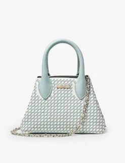 Paris Logo-badge Weave-detail Leather Bag