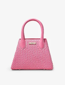 Paris Logo-badge Weave-detail Leather Bag 8 Paris Logo-badge Weave-detail Leather Bag -Kurtgeiger Store R04158337 PINK ALT02