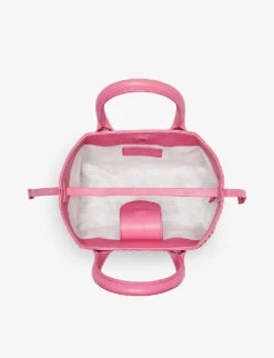 Paris Logo-badge Weave-detail Leather Bag 11 Paris Logo-badge Weave-detail Leather Bag -Kurtgeiger Store R04158337 PINK ALT05