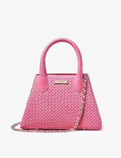 Paris Logo-badge Weave-detail Leather Bag