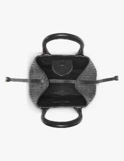 Paris Logo-embellished Woven-leather Cross-body Bag 8 Paris Logo-embellished Woven-leather Cross-body Bag -Kurtgeiger Store R04158339 BLACK ALT03