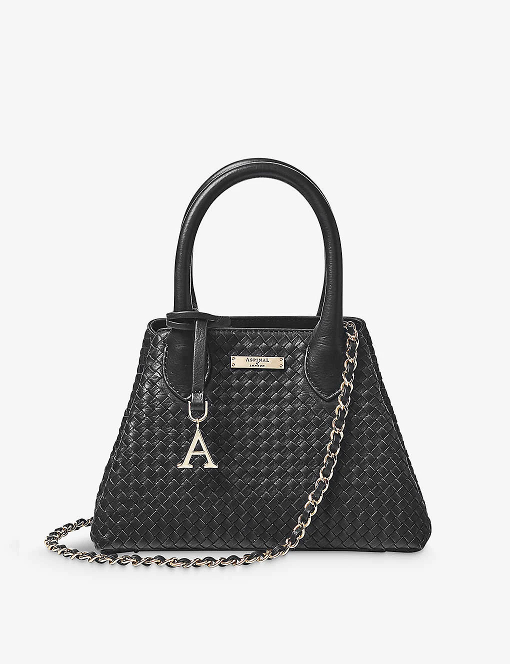 Paris Logo-embellished Woven-leather Cross-body Bag 1 Paris Logo-embellished Woven-leather Cross-body Bag