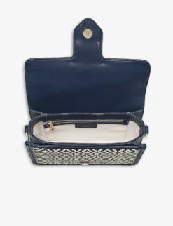 The Resort Bag Woven-leather Shoulder Bag -Kurtgeiger Store R04158343 NAVY ALT03