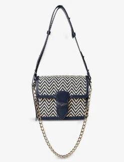 The Resort Bag Woven-leather Shoulder Bag -Kurtgeiger Store R04158343 NAVY ALT04