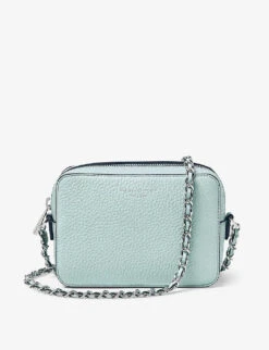Milly Logo-print Grained-leather Cross-body Bag