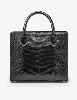 Madison Mini Logo-print Grained-leather Tote Bag
