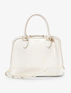 Hepburn Logo-print Grained-leather Top-handle Bag -Kurtgeiger Store R04158354 WHITE ALT02