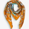 Botanical-print Branded Silk-twill Scarf