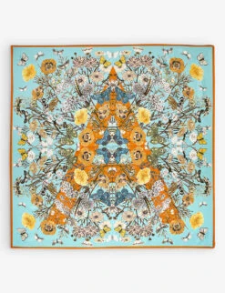 A Graphic-print Silk-twill Scarf -Kurtgeiger Store R04158361 POOLBLUE ALT02