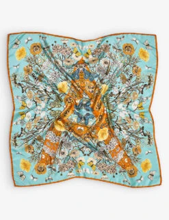 A Graphic-print Silk-twill Scarf -Kurtgeiger Store R04158361 POOLBLUE ALT03